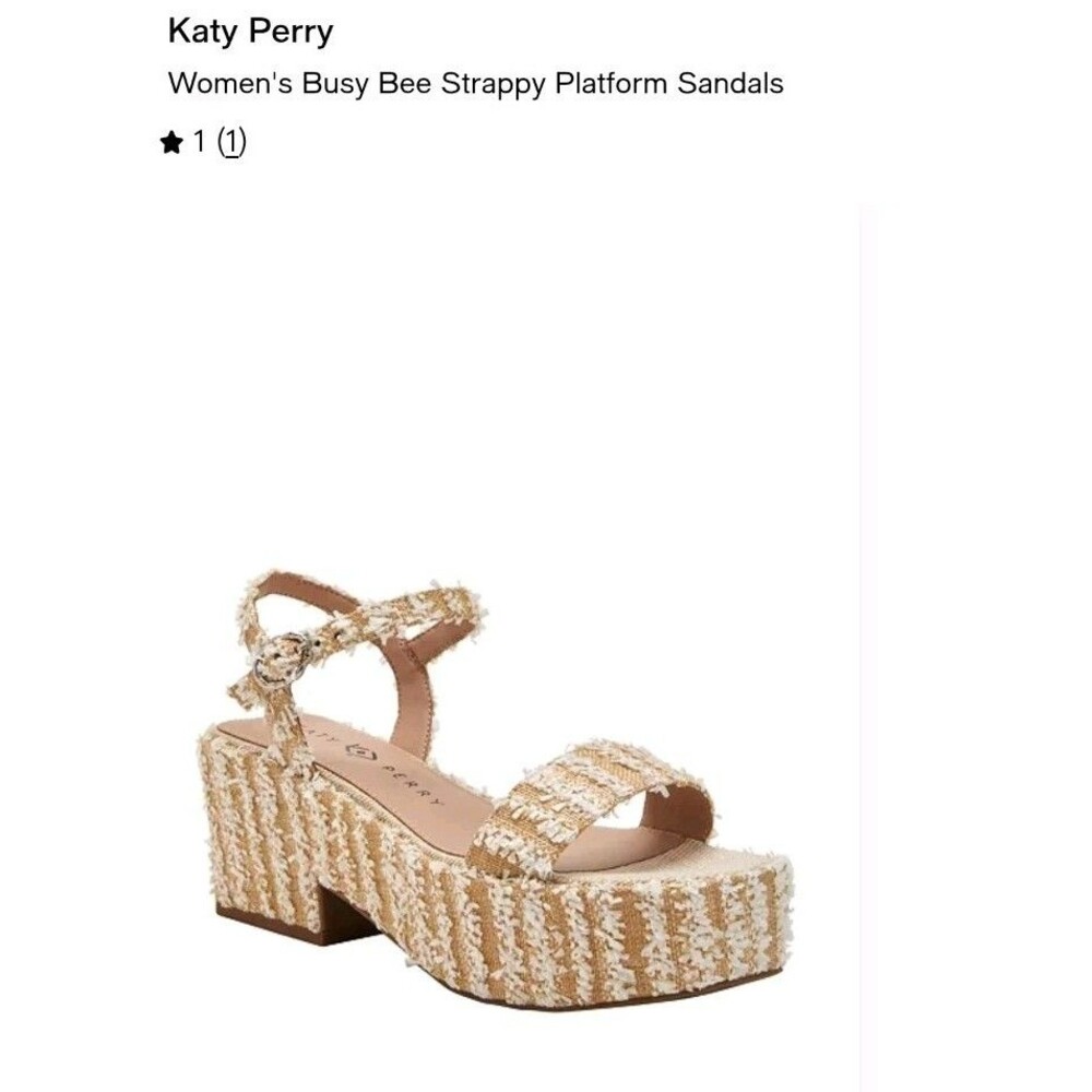 NIB Katy Perry Busy Bee Platform Sandal Size 8.5 Boho Festival Summer Wedding